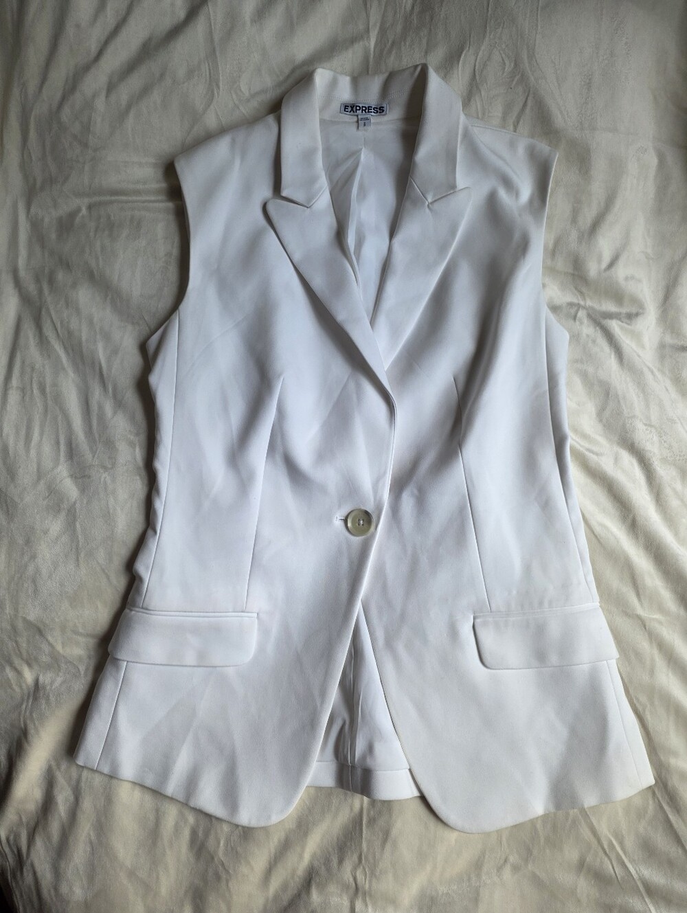 Express Vest White Sz S Nwot